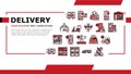 Delivery Service Application Landing Header Vector Royalty Free Stock Photo