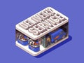 Delivery service concept in 3d isometric graphic design