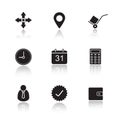 Delivery service drop shadow icons set