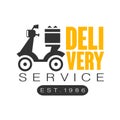 Delivery service est 1986 logo design template, vector Illustration on a white background Royalty Free Stock Photo