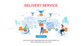 Delivery Service Horizontal Banner with Copy Space