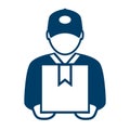 Delivery service icon, courier vector pictogram Royalty Free Stock Photo