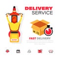 Delivery service icon. Express, fast transportation. Vector on isolated white background. EPS 10