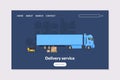 Delivery Service Landing Page Template, Fast Shipping Delivery Truck Website Interface Vector Illustration Royalty Free Stock Photo