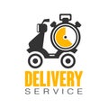 Delivery service logo design template, vector Illustration on a white background Royalty Free Stock Photo