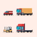 Delivery service set of vehicles Royalty Free Stock Photo