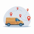 Delivery Service Van on a MultiStop Route Royalty Free Stock Photo