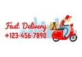 Delivery service vector banner with call number
