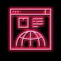 delivery service web site neon glow icon illustration