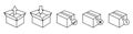 delivery shipment status icon set with cardboard