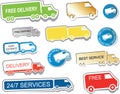 Delivery Sign Stickers Royalty Free Stock Photo