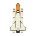 Delivery of the space shuttle.Space technology single icon in cartoon style vector symbol stock illustration web.