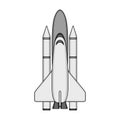 Delivery of the space shuttle.Space technology single icon in monochrome style vector symbol stock illustration web.