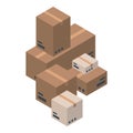 Delivery stack box icon, isometric style Royalty Free Stock Photo