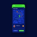Delivery status app smartphone interface vector template Royalty Free Stock Photo