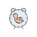 delivery, time, baby, birth, child Flat Color Icon Vector