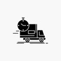 delivery, time, shipping, transport, truck Glyph Icon. Vector isolated illustration Royalty Free Stock Photo