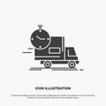 delivery, time, shipping, transport, truck Icon. glyph vector gray symbol for UI and UX, website or mobile application Royalty Free Stock Photo