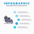 delivery, time, shipping, transport, truck Infographics Template for Website and Presentation. GLyph Gray icon with Blue Royalty Free Stock Photo