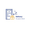 Delivery to your door concept, shipping services, shop order, receive parcel