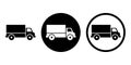 Delivery track car icon on transparent background