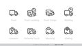Delivery Track icons set. Track Loading for website and app. Editable Line Vector Royalty Free Stock Photo