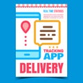 Delivery Tracking App Advertising Banner Vector