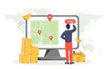 Delivery tracking system concept. Vector illustration