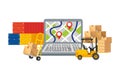 Delivery and transport elements vector illustration