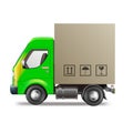 Delivery truck cardboard box package shipping Royalty Free Stock Photo