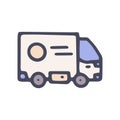 delivery truck color vector doodle simple icon Royalty Free Stock Photo