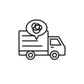 Delivery truck complicated line icon. shipment car misguided and gets lost illustration. simple outline vector symbol design. Royalty Free Stock Photo