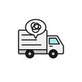 Delivery truck complicated line icon. shipment car misguided and gets lost illustration. simple outline vector symbol design. Royalty Free Stock Photo