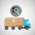 Delivery truck concept calendar search icon