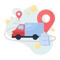 Delivery truck flat concept vector illustration