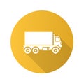 Delivery truck flat design long shadow glyph icon