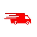 Delivery truck four wheeler icon vector illustration.Freight delivery courier truck sign and symbol