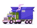 Auto Shipping Deliver Truck with Parcel Icon