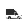 Delivery truck icon isolated on white. Transportation vehicle symbol vector illustration. Royalty Free Stock Photo
