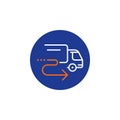 Delivery truck icon, order shipping, distribution services, relocation concept