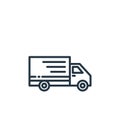 delivery truck icon vector from shipping logistics concept. Thin line illustration of delivery truck editable stroke. delivery Royalty Free Stock Photo