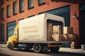 Delivery Truck Loaded with Packages Ready for Shipment