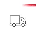 Delivery truck or lorry thin line vector icon Royalty Free Stock Photo