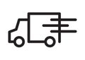 Shipping fast delivery truck icon symbol  Pictogram flat outline  Vector illustration Royalty Free Stock Photo