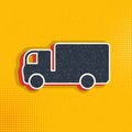 Delivery truck pop art, retro icon. Vector illustration of pop art style Royalty Free Stock Photo