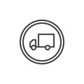 Delivery Truck road signs line icon Royalty Free Stock Photo