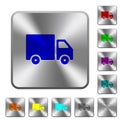 Delivery truck rounded square steel buttons