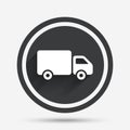 Delivery truck sign icon. Cargo van symbol.