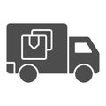 Delivery truck solid icon. Van vector illustration isolated on white. Transport glyph style design, designed for web and Royalty Free Stock Photo