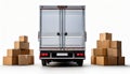 Delivery truck with stacked boxes ready for shipment Royalty Free Stock Photo